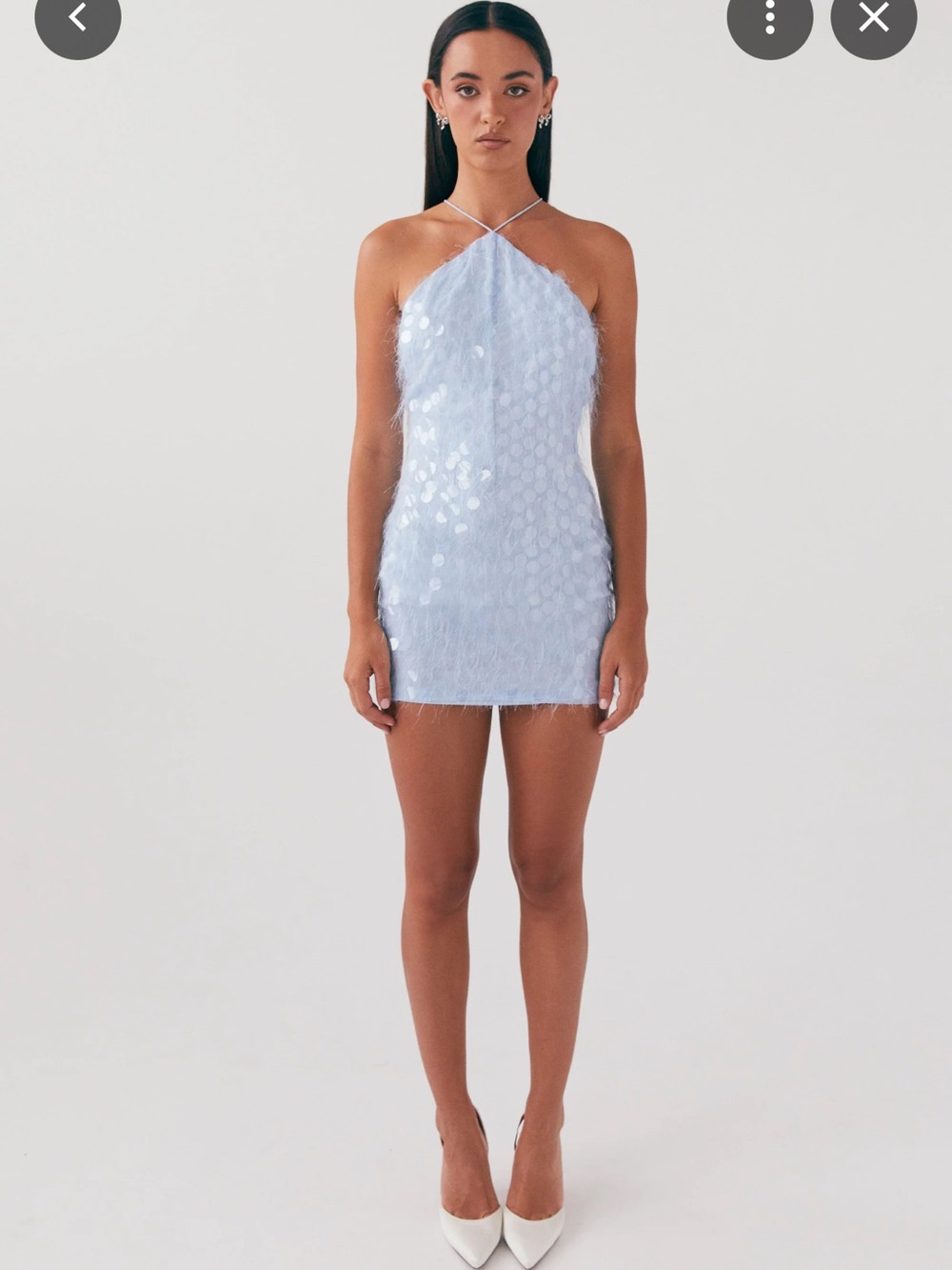 PEPPERMAYO Glitz And Glamour Halterneck Mini Dress Lavender Mist Size XL NEW